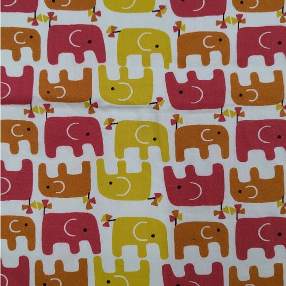 NEW Receiving BABY BLANKET Handmade Cotton 28x36 Colorful Elephants Bows Fabric - Picture 1 of 6